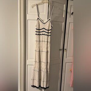 NWT Elegant White and Black Knitted Dress